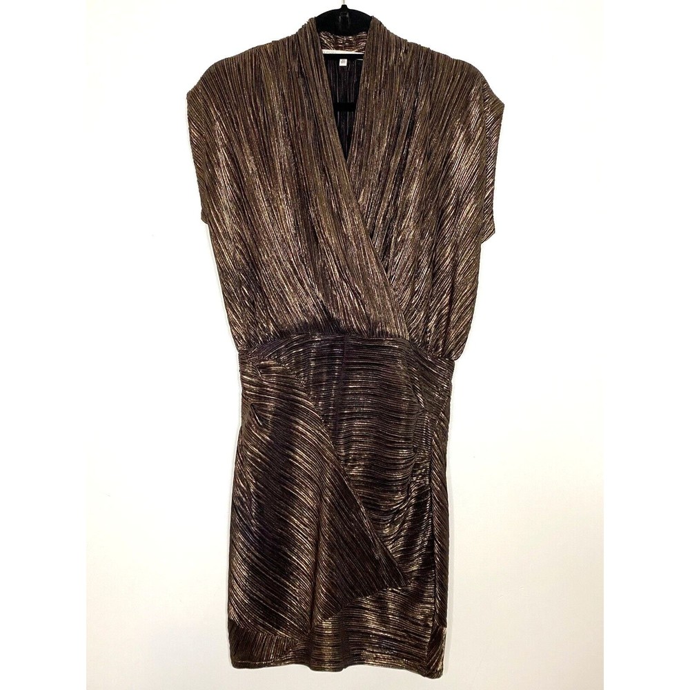 Rachel Roy Women's Metallic Gold Crepe Dress Size XS
